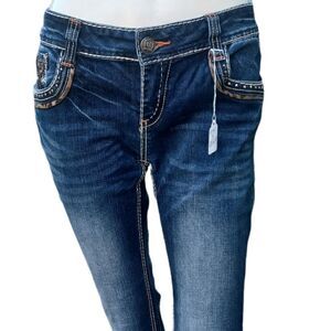 437614.....Cello Bootcut Jeans Size 5, W26" 29"Inseam  7"Rise